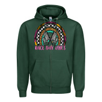 Sports Green race day vibes rainbow Zipper Hoodie - Artiststas