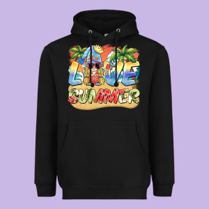 Love Summer Gnomes  Background Heavyweight Hoodie Designed By Barkaloodesign