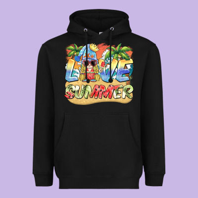 Love Summer Gnomes  Background Heavyweight Hoodie Designed By Barkaloodesign