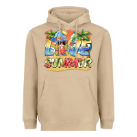 Mushroom love summer gnomes  Background Heavyweight Hoodie - BarkalooDesign