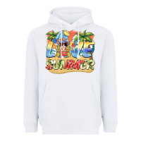 White love summer gnomes  Background Heavyweight Hoodie - BarkalooDesign
