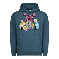 Pigment Midnight Navy easter gnome with eggs Urban Hoodie - AdoDesignShop