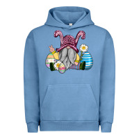 Pigment Pebble Blue easter gnome with eggs Urban Hoodie - AdoDesignShop
