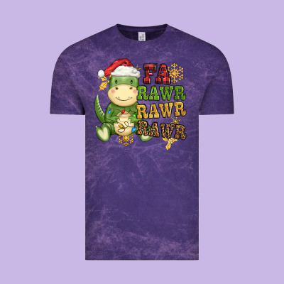 Watercolor T Rex Fa Rawr Rawr Rawr Christmas Vintage Tee Designed By Cowgirlartshop