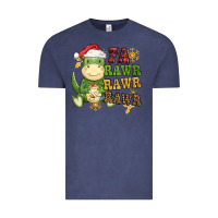 Vintage Denim watercolor t rex fa rawr rawr rawr christmas Vintage Tee - CowGirlArtShop