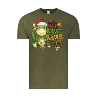 Vintage Olive watercolor t rex fa rawr rawr rawr christmas Vintage Tee - CowGirlArtShop