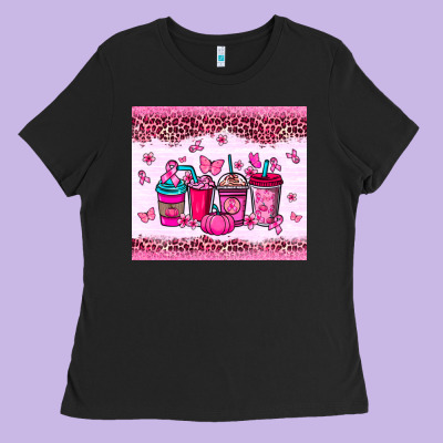 Breast Cancer Coffee Cups Ladies Tee Designed By Nancycooperartshop
