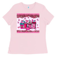 Bubblegum Pink Breast Cancer coffee cups Ladies Tee - NancyCooperArtShop