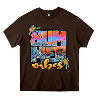 Chocolate Brown sum mer vibes Heavy Core Tee - JahusDesignShop