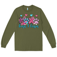 Army Green xoxo hugs and kisses paws olivia Long Sleeve Tee - OliviaCreatesArt