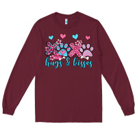 Burgundy xoxo hugs and kisses paws olivia Long Sleeve Tee - OliviaCreatesArt