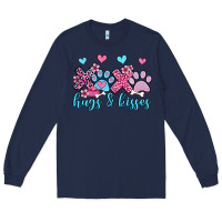 Navy xoxo hugs and kisses paws olivia Long Sleeve Tee - OliviaCreatesArt