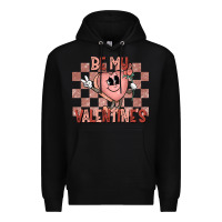 Black Be My Valentines Premium Hoodie - CowhideDigitalArt