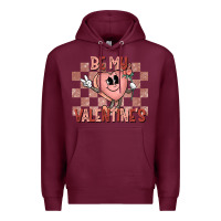 Burgundy Be My Valentines Premium Hoodie - CowhideDigitalArt