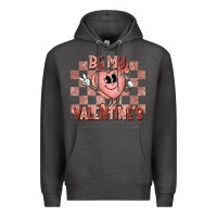 Charcoal Heather Be My Valentines Premium Hoodie - CowhideDigitalArt