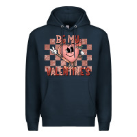 Navy Be My Valentines Premium Hoodie - CowhideDigitalArt
