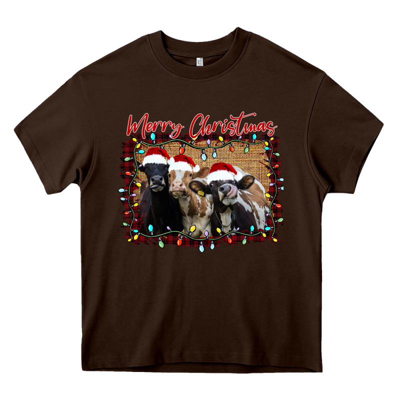 Merry Christmas Cows Heavy Core Tee by Bettercallsaul | Teevron