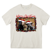 Cream Merry Christmas Cows Heavy Core Tee - Bettercallsaul