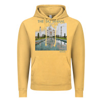 Vintage Mustard india agra taj mahal mausoleum travel tourist Vintage Hoodie - longCreatives
