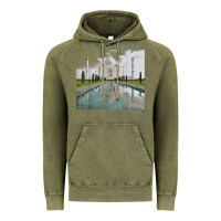 Vintage Olive india agra taj mahal mausoleum travel tourist Vintage Hoodie - longCreatives