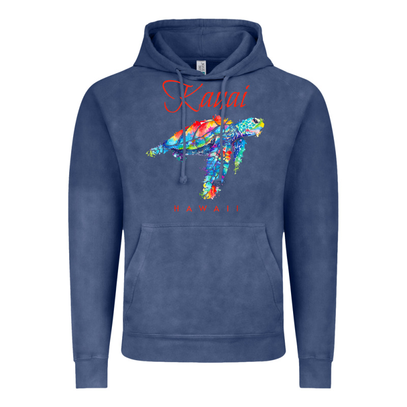Kauai Hawaii Watercolor Sea Turtle Souvenir Vintage Hoodie by longCreatives | Teevron