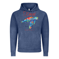 Vintage Denim kauai hawaii watercolor sea turtle souvenir Vintage Hoodie - longCreatives