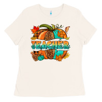 Bone Teacher pumpkin Ladies Tee - NancyCooperArtShop