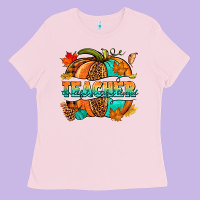 Teacher Pumpkin Ladies Tee Designed By Nancycooperartshop