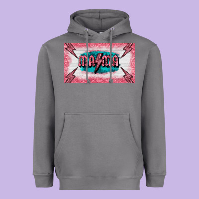 Western Mama Pink Glitter Heavyweight Hoodie Designed By Barkaloodesign