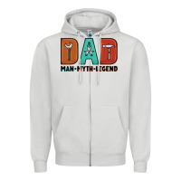 Dove Grey dad man myth legend Zipper Hoodie - Artiststas