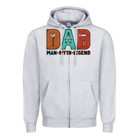 Heather Grey dad man myth legend Zipper Hoodie - Artiststas