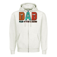 Oatmeal Heather dad man myth legend Zipper Hoodie - Artiststas