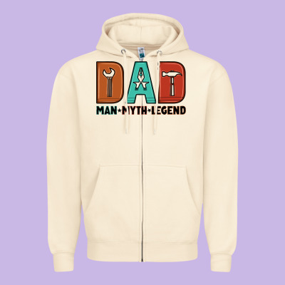 Dad Man Myth Legend Zipper Hoodie Designed By Artiststas