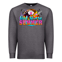 Charcoal Heather hot nurse summer Premium Sweatshirt - BarkalooDesign
