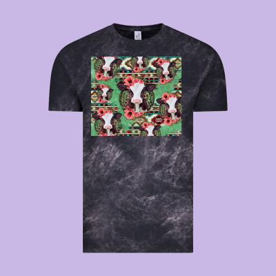 Baby Cow Floral Aztec Tumbler Vintage Tee Designed By Jasminsmagicworld