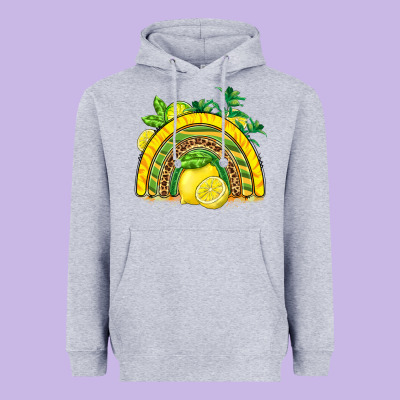 Lemon  Rainbow Heavyweight Hoodie Designed By Barkaloodesign