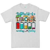 Dove Grey battery life of a teacher monday friday Premium Tee - NancyCooperArtShop
