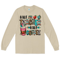 Mushroom half teacher half coffee Long Sleeve Tee - OliviaCreatesArt