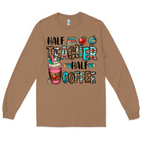 Toasted Coconut half teacher half coffee Long Sleeve Tee - OliviaCreatesArt