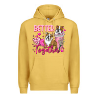 Antique Gold Be Mine Valentine Dog Premium Hoodie - CowhideDigitalArt