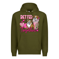 Army Green Be Mine Valentine Dog Premium Hoodie - CowhideDigitalArt