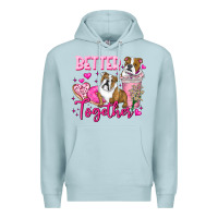 Blue Mist Be Mine Valentine Dog Premium Hoodie - CowhideDigitalArt