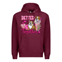Burgundy Be Mine Valentine Dog Premium Hoodie - CowhideDigitalArt