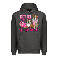 Charcoal Heather Be Mine Valentine Dog Premium Hoodie - CowhideDigitalArt