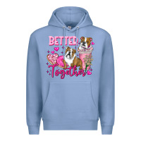 Colony Blue Be Mine Valentine Dog Premium Hoodie - CowhideDigitalArt