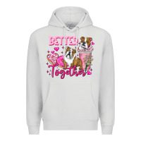 Dove Grey Be Mine Valentine Dog Premium Hoodie - CowhideDigitalArt