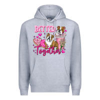 Heather Grey Be Mine Valentine Dog Premium Hoodie - CowhideDigitalArt