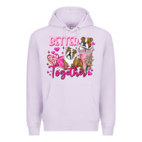 Lilac Be Mine Valentine Dog Premium Hoodie - CowhideDigitalArt