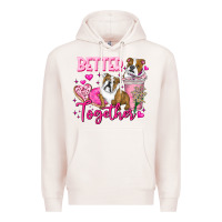 Pale Pink Be Mine Valentine Dog Premium Hoodie - CowhideDigitalArt