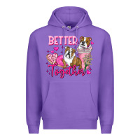 Purple Be Mine Valentine Dog Premium Hoodie - CowhideDigitalArt